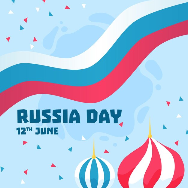 Hand drawn 12th june russia day