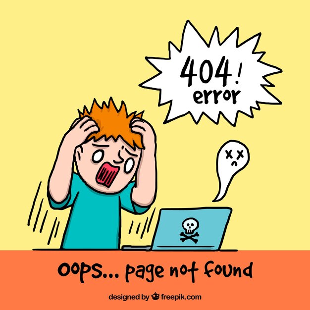 Hand drawn 404 error