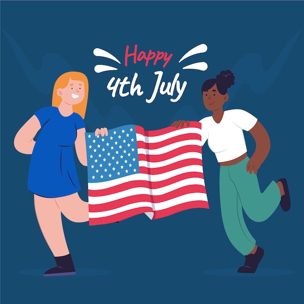 Hand drawn 4th of july - independence day illustration