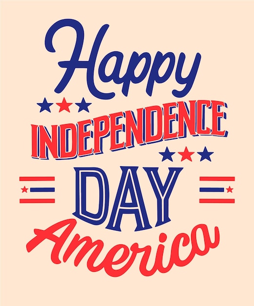 Hand drawn 4th of july - independence day lettering