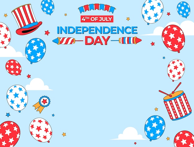 Hand drawn 4th of july photocall template