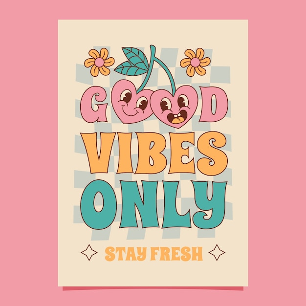 Free Vector hand drawn 70s style poster template