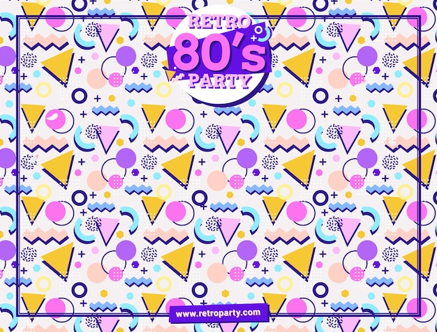 Hand drawn 80s party photocall