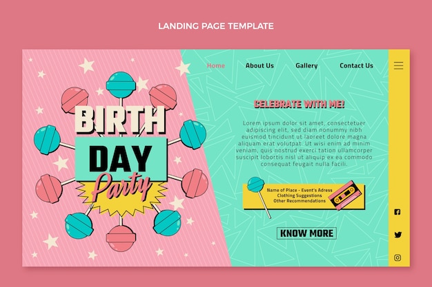 Hand drawn 90s music festival landing page