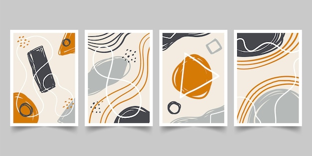 Hand drawn abstract art cover collection