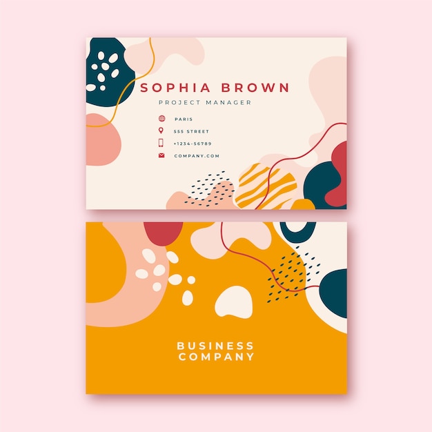 Hand drawn abstract business card template