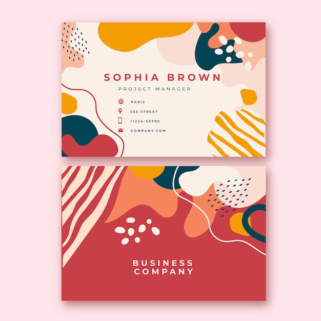 Hand drawn abstract business card template