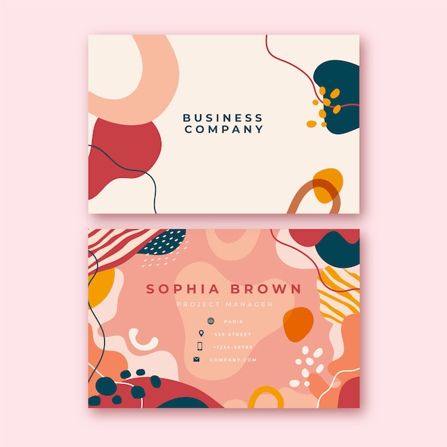 Hand drawn abstract business card template