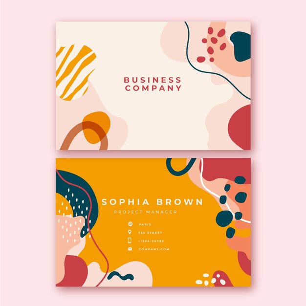 Hand drawn abstract business card template