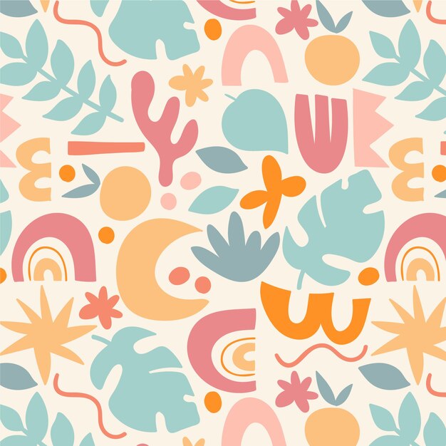 Hand drawn abstract doodle pattern design