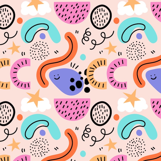 Hand drawn abstract doodle pattern