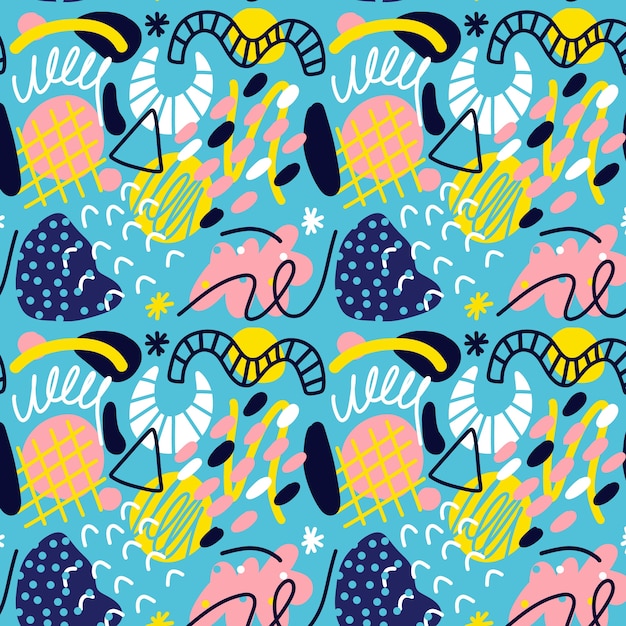 Free vector hand drawn abstract doodle pattern