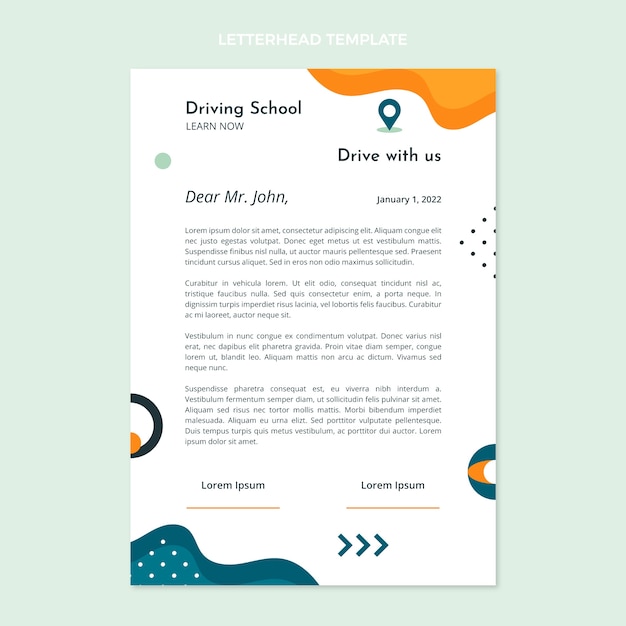 Hand drawn abstract driving school template