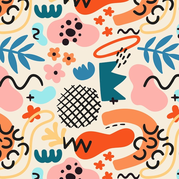 Hand drawn abstract element pattern