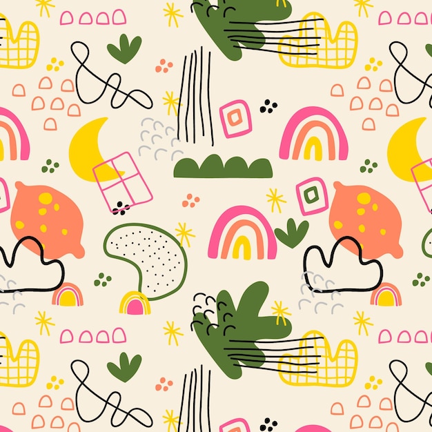 Free vector hand drawn abstract element pattern