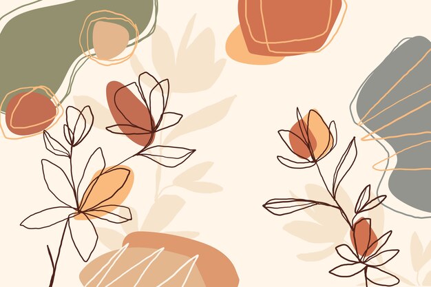 Hand drawn abstract floral background