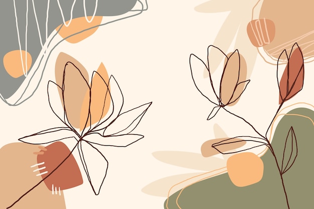 Hand drawn abstract floral background