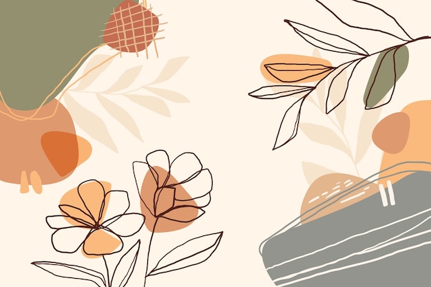 Hand drawn abstract floral background