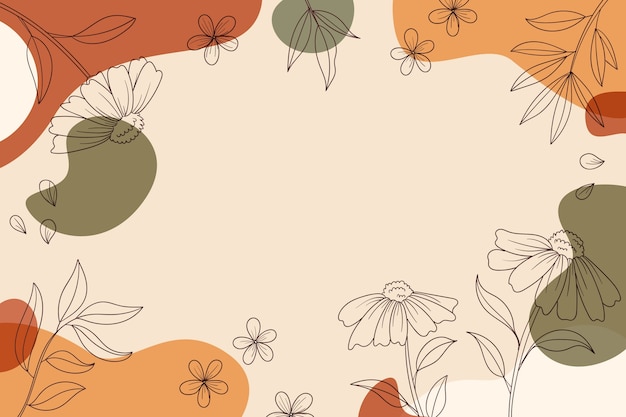 Hand drawn abstract floral background