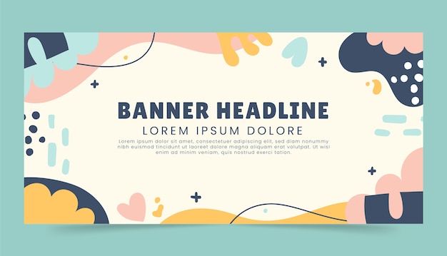 Hand drawn abstract horizontal banner