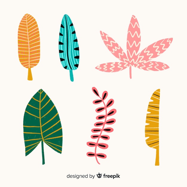 Hand drawn abstract leaves pack