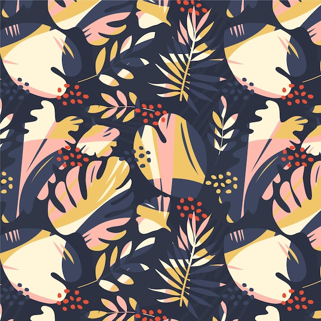 Free Vector hand drawn abstract leaves pattern