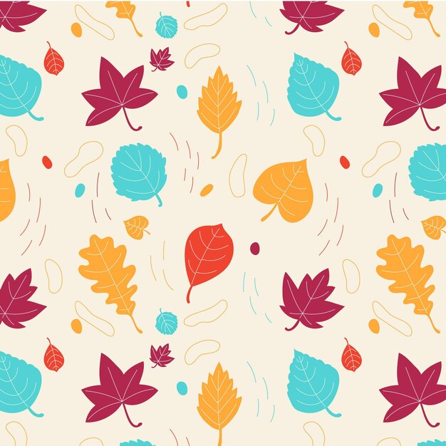 Hand drawn abstract leaves pattern