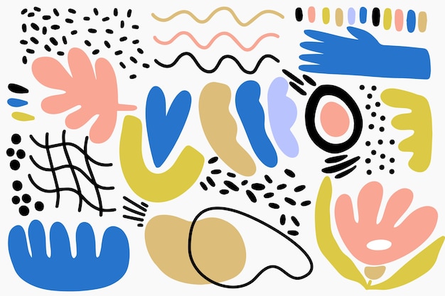 Hand drawn abstract organic shapes background