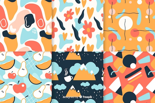 Hand drawn abstract pattern collection