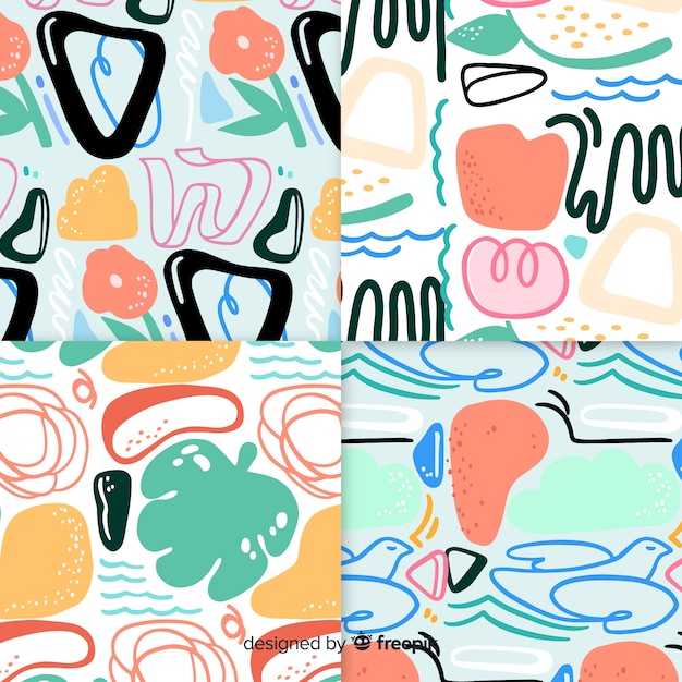 Hand drawn abstract pattern collection