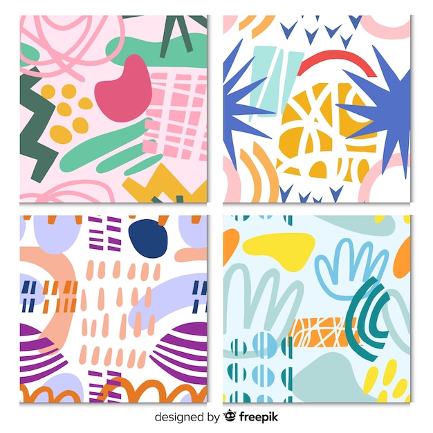 Hand drawn abstract pattern collection