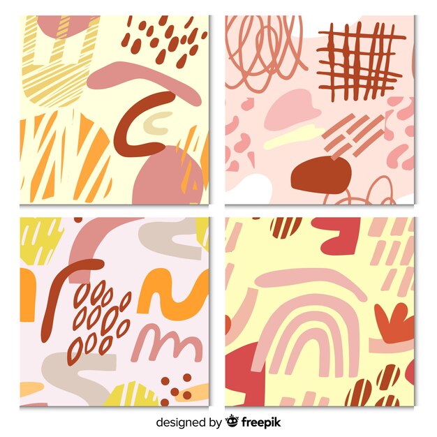 Hand drawn abstract pattern collection