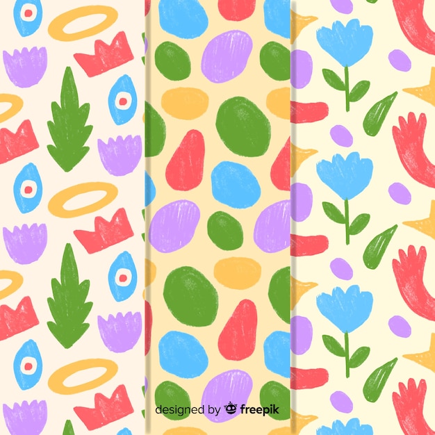 Free vector hand drawn abstract pattern collection