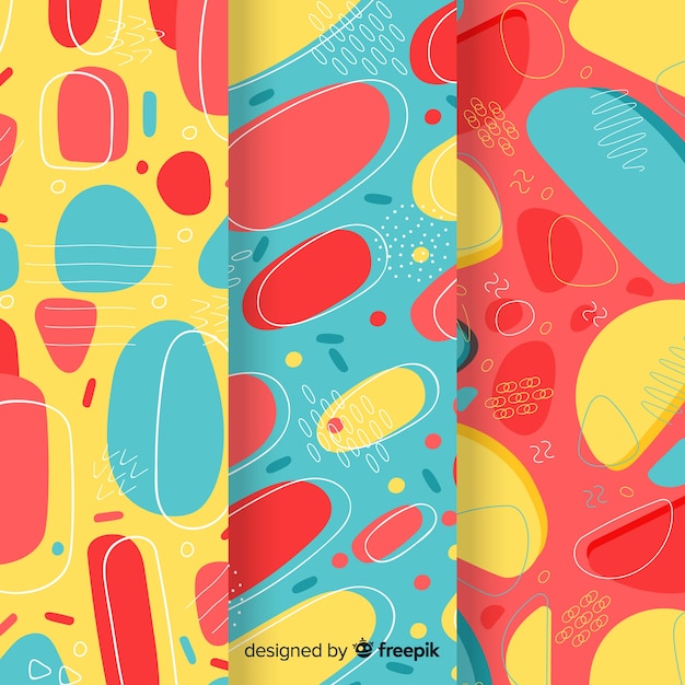 Free vector hand drawn abstract pattern collection