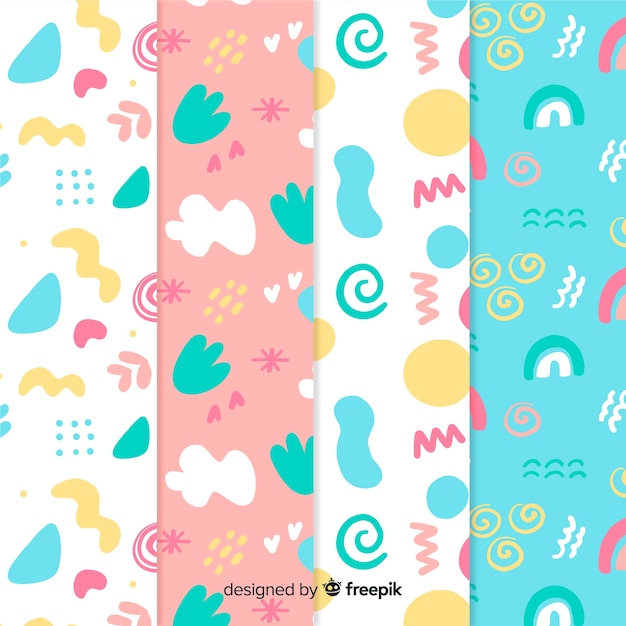 Hand drawn abstract pattern set