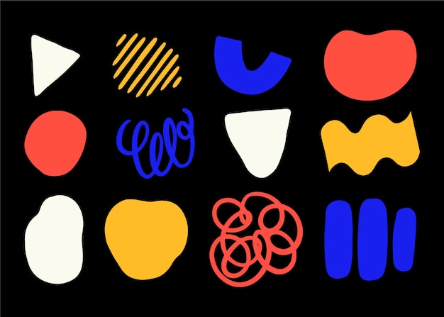 Free vector hand drawn abstract shape collection