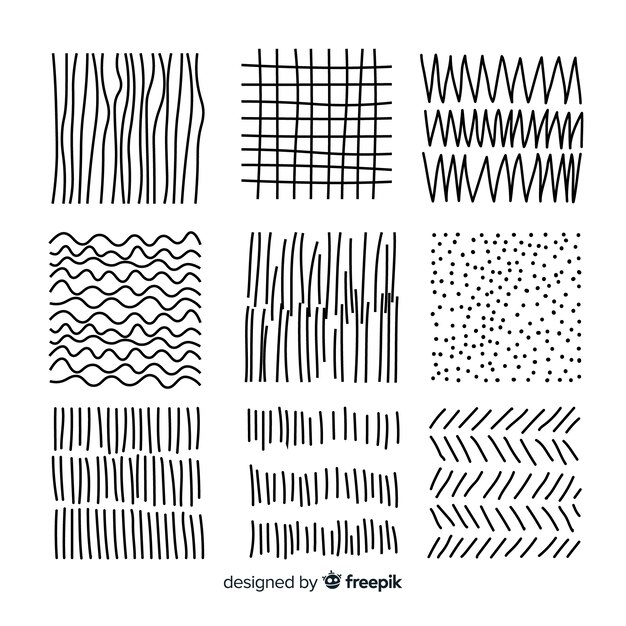 Hand drawn abstract shape pattern collection