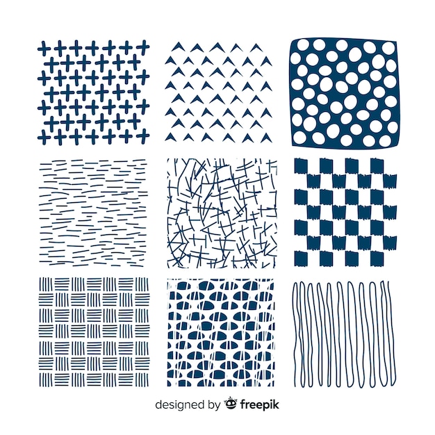 Free Vector hand drawn abstract shape pattern collection