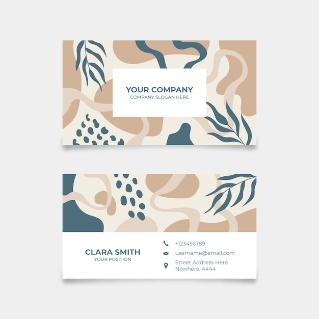 Free Vector hand drawn abstract shapes business card template