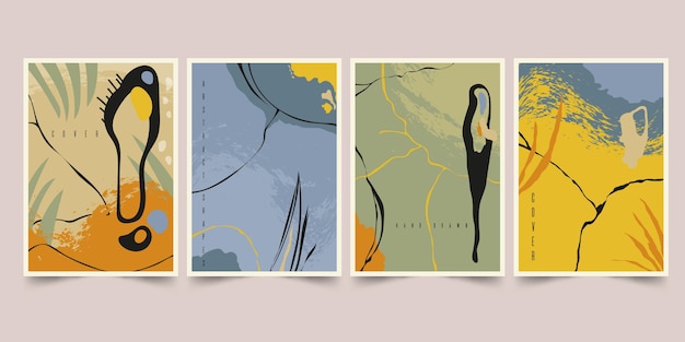 Hand drawn abstract shapes cover collection