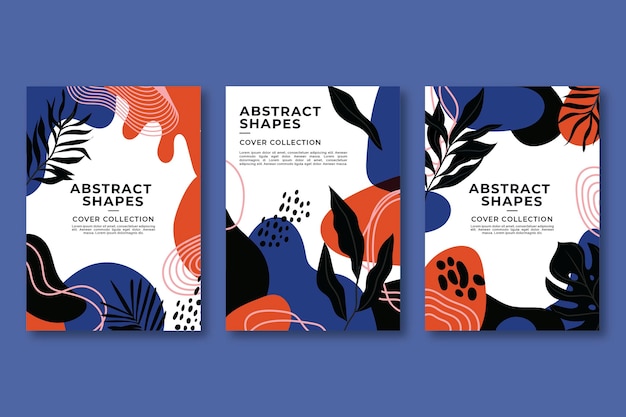 Free Vector hand drawn abstract shapes cover collection