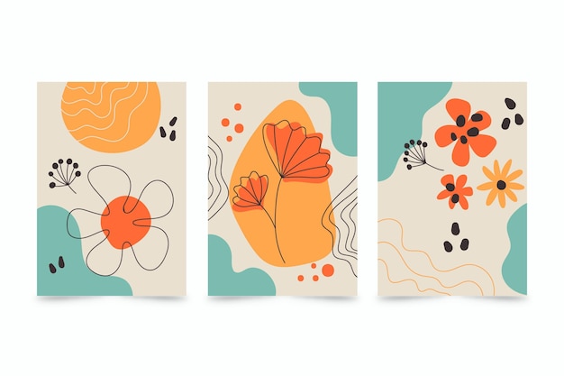 Free Vector hand drawn abstract shapes cover collection