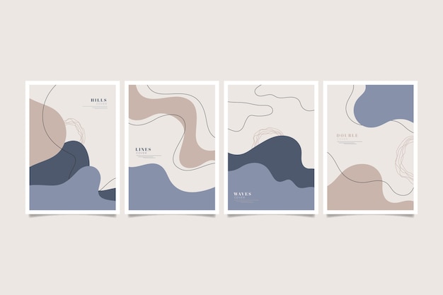 Free Vector hand drawn abstract shapes cover collection