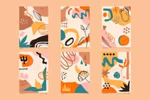 Free vector hand drawn abstract shapes cover collection