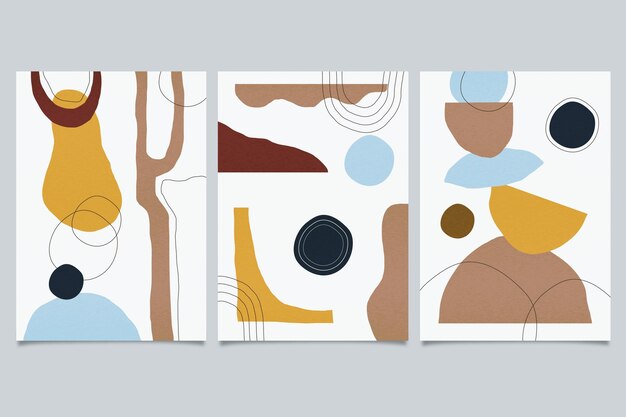 Hand drawn abstract shapes cover collection