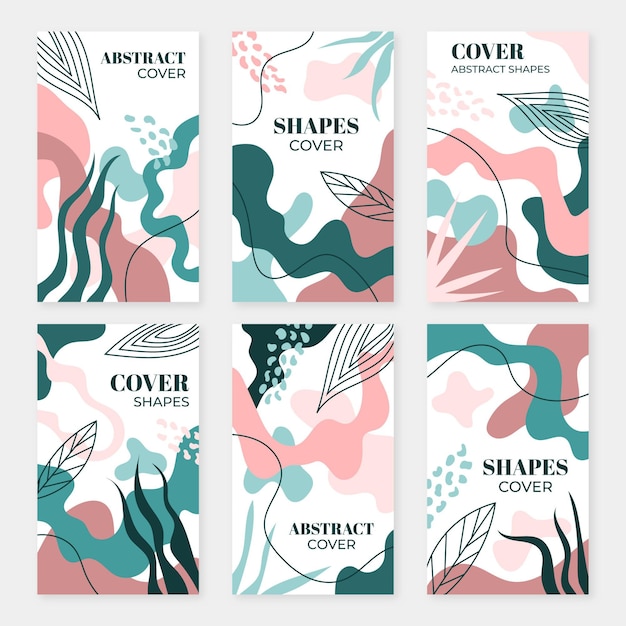 Free vector hand drawn abstract shapes cover collection