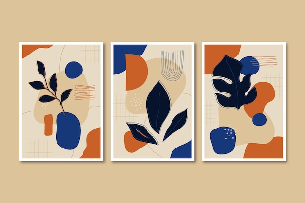 Hand drawn abstract shapes covers collection