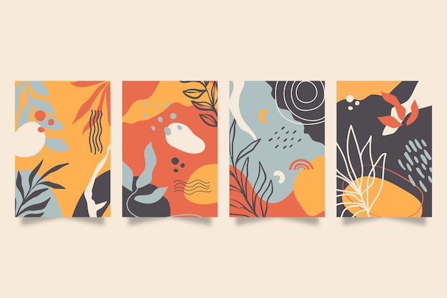 Hand drawn abstract shapes covers collection