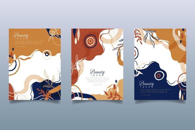 Hand drawn abstract shapes covers design