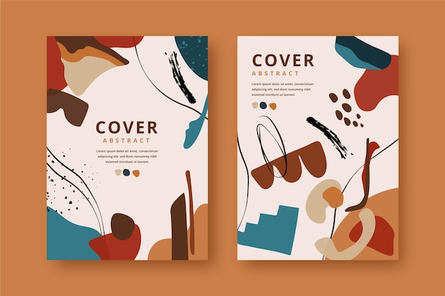 Hand drawn abstract shapes covers design